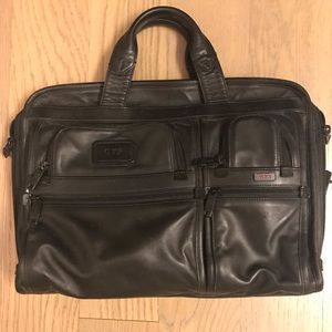 Tumi laptop leather briefcase